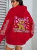 Women's Merry Christmas Pattern Pocket Pullover Hoodie - Casual Wear for Autumn/Winter