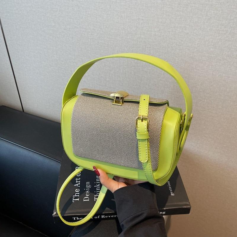 Niche Trend Fashion High Sense Portable Pillow Bag Women's New Contrasting Color Splicing Shoulder Messenger Bag