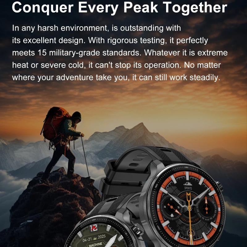 Herren Sport Smartwatch 2026 Neu Outdoor Abenteuer Eingebautes GPS Karte Bluetooth Anruf 4GB Speicher 1000mAh 10ATM Wasserdicht Bluetooth Anruf