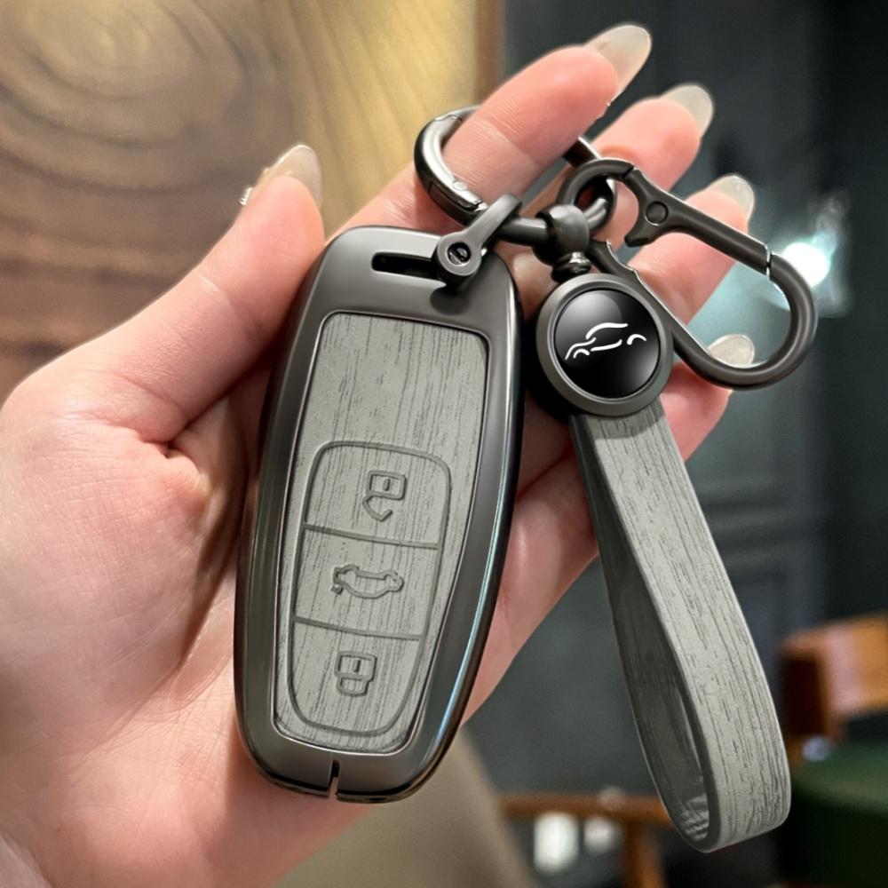 Kovové pouzdro na klíč od auta Obal Shell Fob pro A3 A4 B9 A6 A7 4K A8 E-tron Q5 Q8 C8 D5 SQ8 Příslušenství Taška na ochranu klíče
