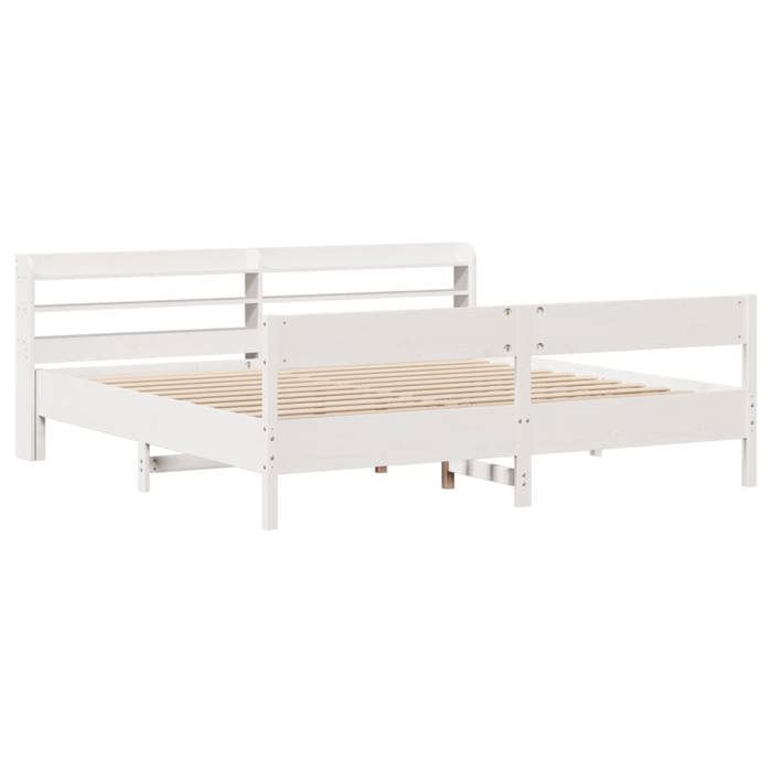 VidaXL Bed Frames Without Mattress White 200x200 Cm Solid Pine Wood 3306916
