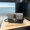 Summer simple  new trendy fashion contrasting color splicing shoulder crossbody hardware decoration small square bag women