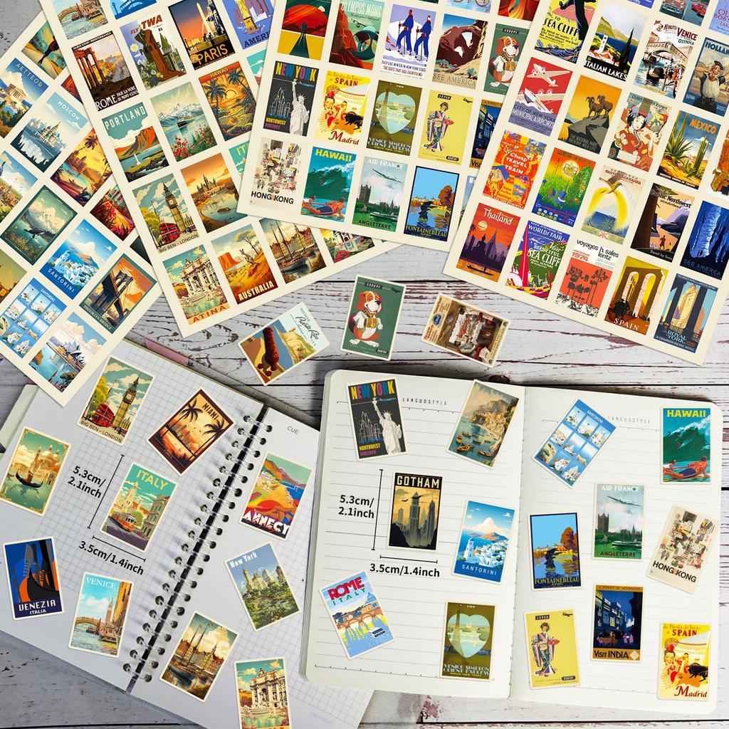 100 Aufkleber Landschaft Poster Stil Thema Aufkleber Shein Welt Landschaft Poster Aufkleber