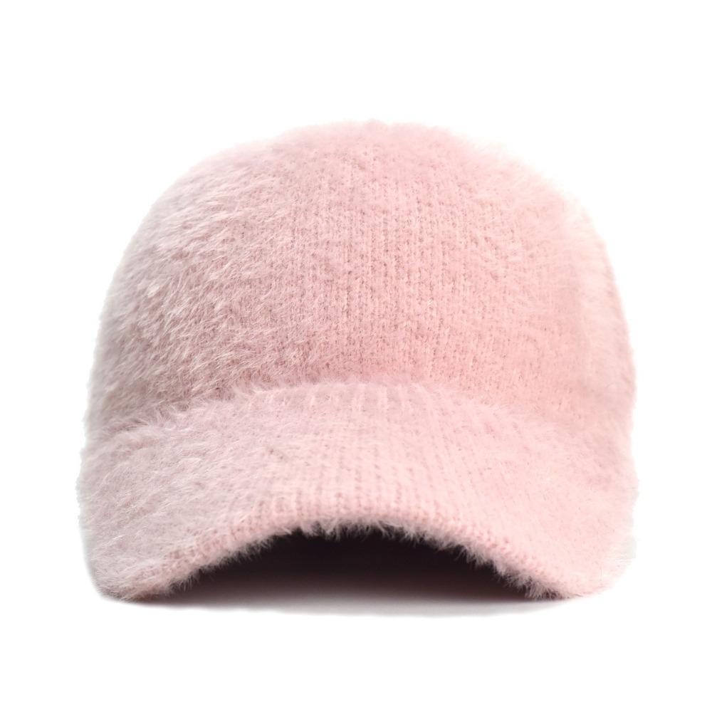 Thickening Fluffy Baseball Cap Keep Warm Fluff Hat New Knitted Hat