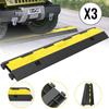 3 Pack of 2 11000lbs Per Axle Capacity Protective Wire Cord Ramp Driveway Rubber Traffic Speed Bumps Cable Protector