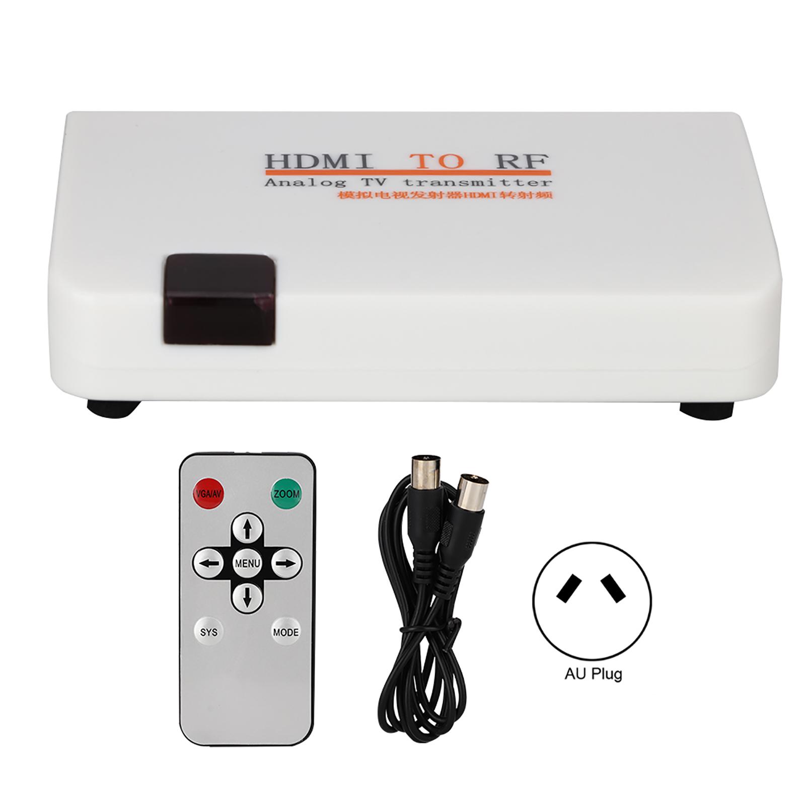 

Adapter Box Converter HDMI to RF HDMI to RF Coaxial Converter Adapter Box Support 480I/480P/576I/576P/720P/720I/1080I/1080P AU PLUG