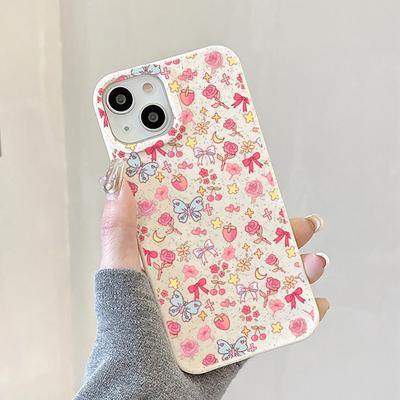 Stoßfeste Matte Handyhülle aus Weizenstroh für iPhone 15 13 16 11 12 14 Pro Max XR XS X 6 7 8 Plus SE Kawaii Weiche Schutzhülle