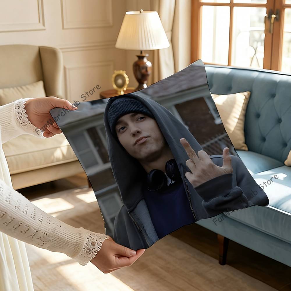 Singer EEminemS Anime Pillow Case Antidustmite Pillowcase Invisible zipper silky short plush Sofa cushion cover