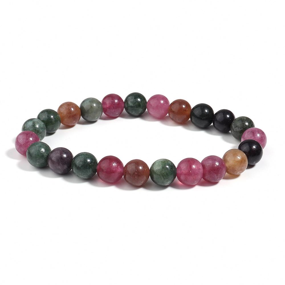 

Браслет женский из бусин ручной работы из радужного турмалина - Натуральный камень, Аксессуары высокого класса.