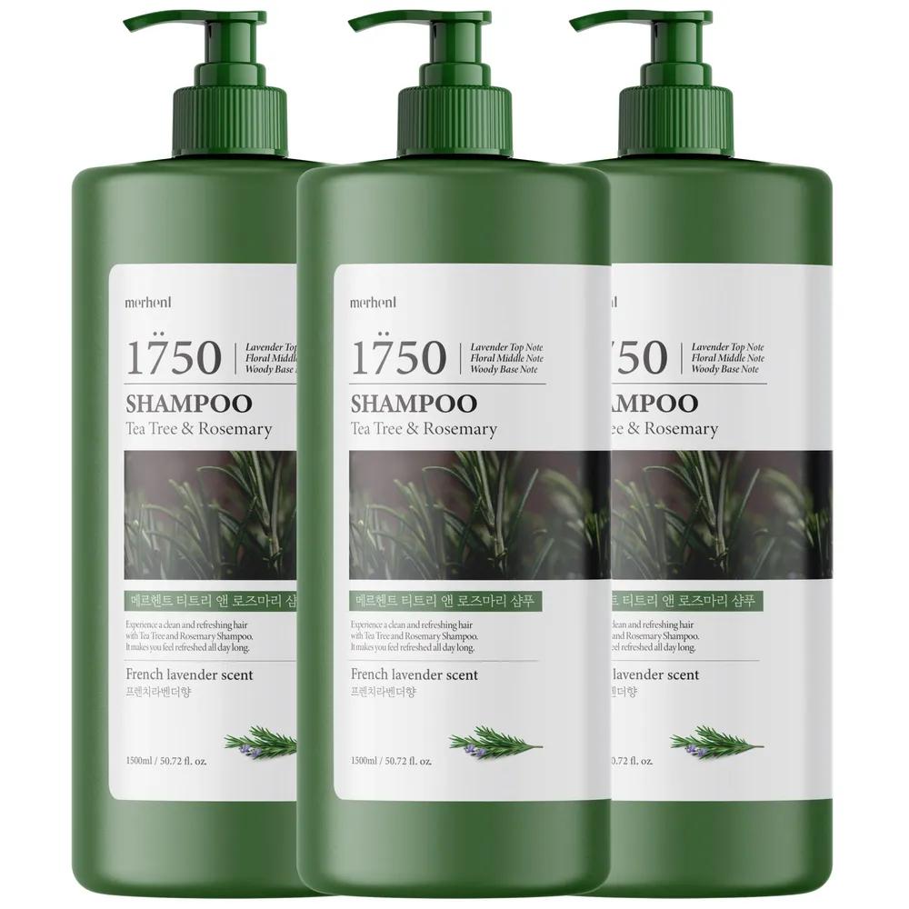 

Merhent Tea Tree & Rosemary Large Size Shampoo 1500ml x 3 Bottles Mildly Acidic Scalp Salon Scented Shampoo Puberty Oily Dry Skin Perfume French Lavender 1500ml 3 bottles