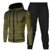 Polka Dot Hooded Sports Set: Zipper Cardigan & Solid Sweatpants