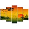 Five Piece Picture Canvas Print Japan Sunset