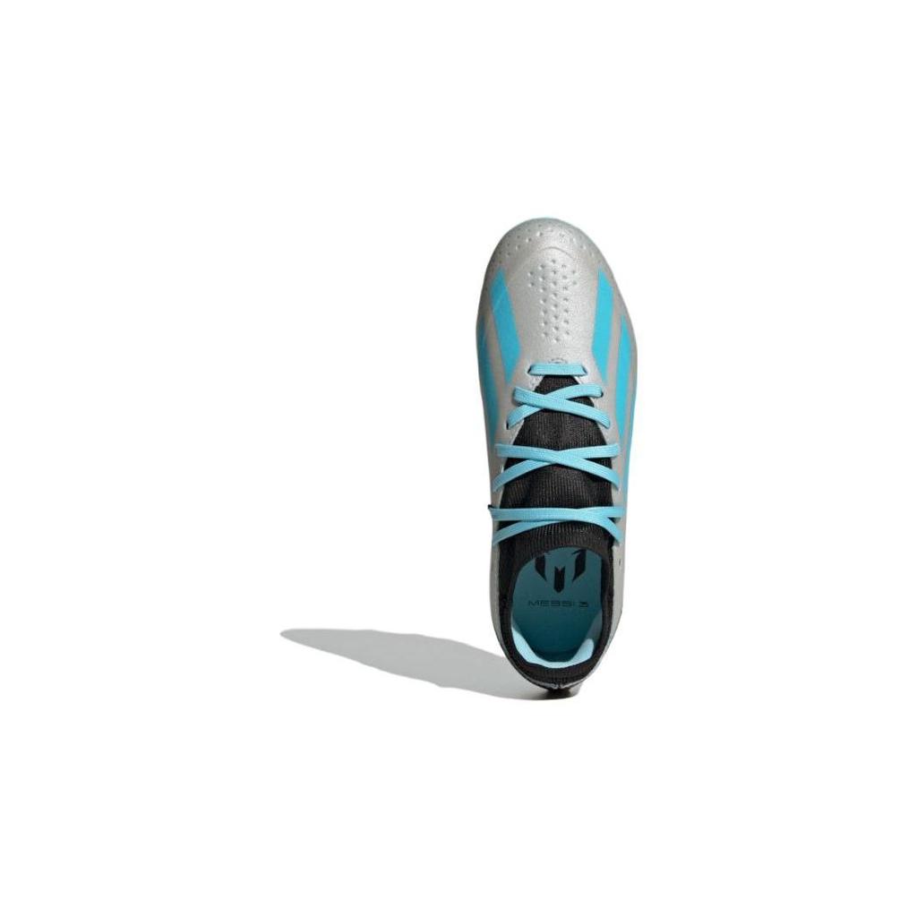 adidas X Crazyfast.3 Messi Fabric Comfortable Versatile Non-Slip Low-Top Kids Soccer Shoes Kids Soccer Shoes Gray Blue IE4081