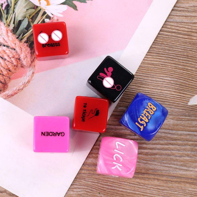6 Pcs Acrylic Cube Love Dice Sex Position Game Toys Lovers Foreplay Prop Adult Couple Gaming Party