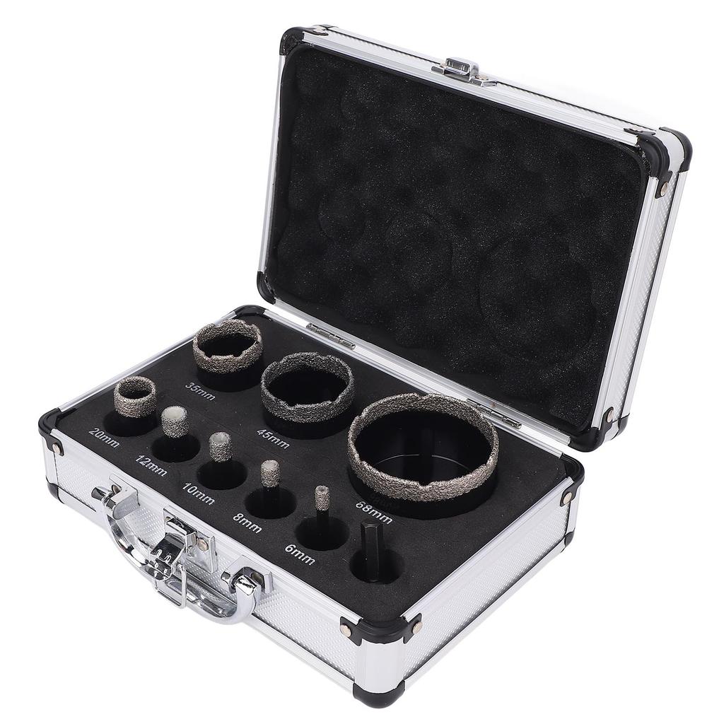 8 Pcs Diamond Drill Bit Set 668mm M14 Thread Dry Wet Use Diamond Hole Saw with Converter for