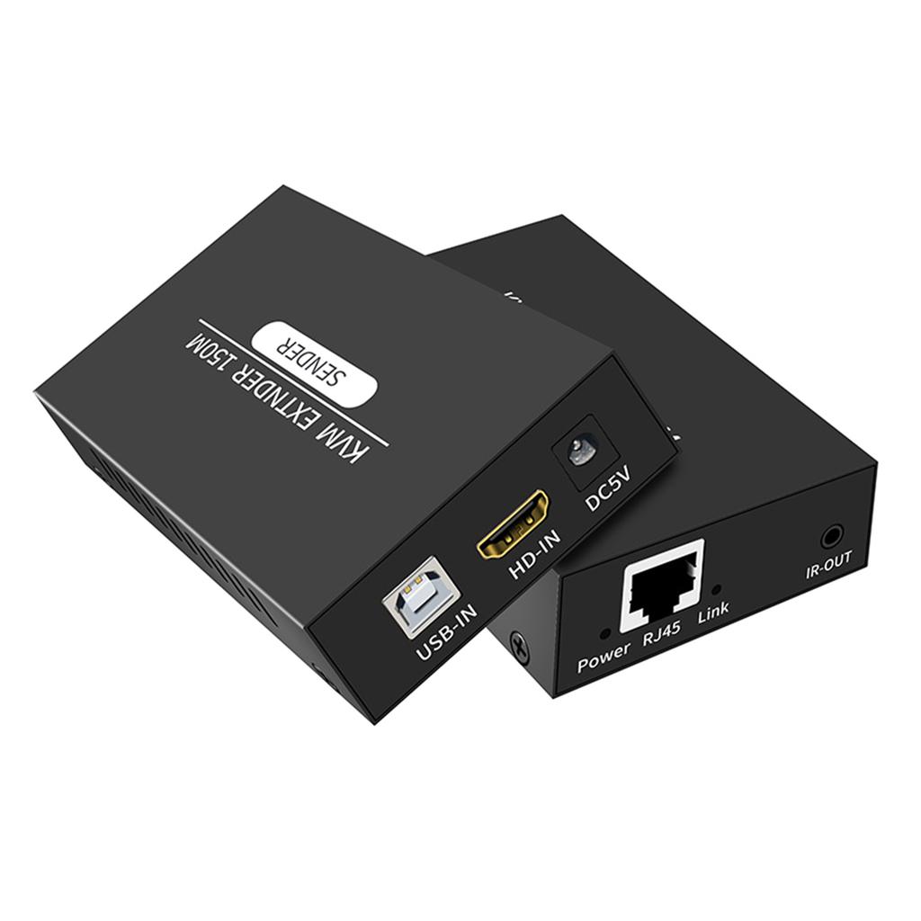 HDTV KVM USB Extender 150M 3 USB Port Plug and Play for  Keyboard and Mouse USB Over Ethernet Transmitter Receiver