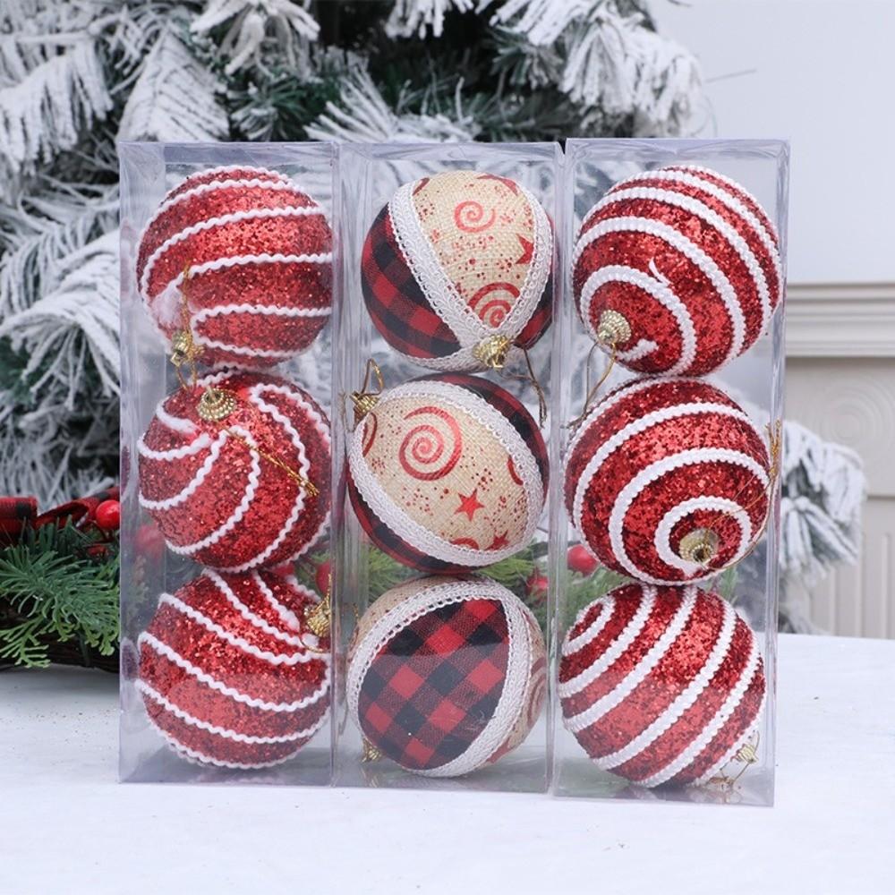 3PCS Foam Christmas Ball Pendant 6cm Christmas Supplies New Xmas Tree Ornament  Christmas