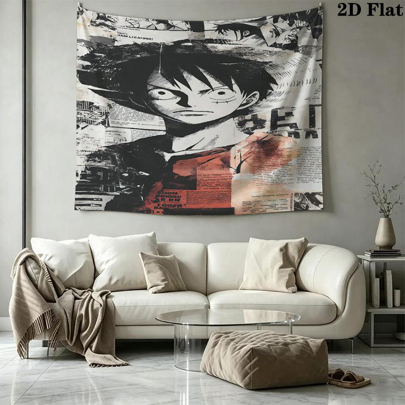 One Piece Monkey D Luffy Wall Tapestry Aesthetic Wall Hanging Printed Fabric Blanket Decorative Tapestries For Bedroom Living Room Home Decor