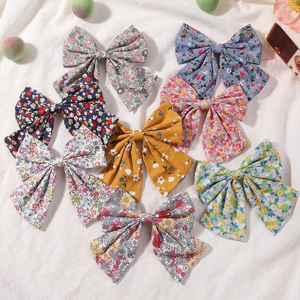 RAINBOW BOWS 2PCS/Lot Grosgrain Ribbon Hair Bows Boutique Hair Clip for Girls Hairgrips New Headwear Kids Hair Accessories Gift