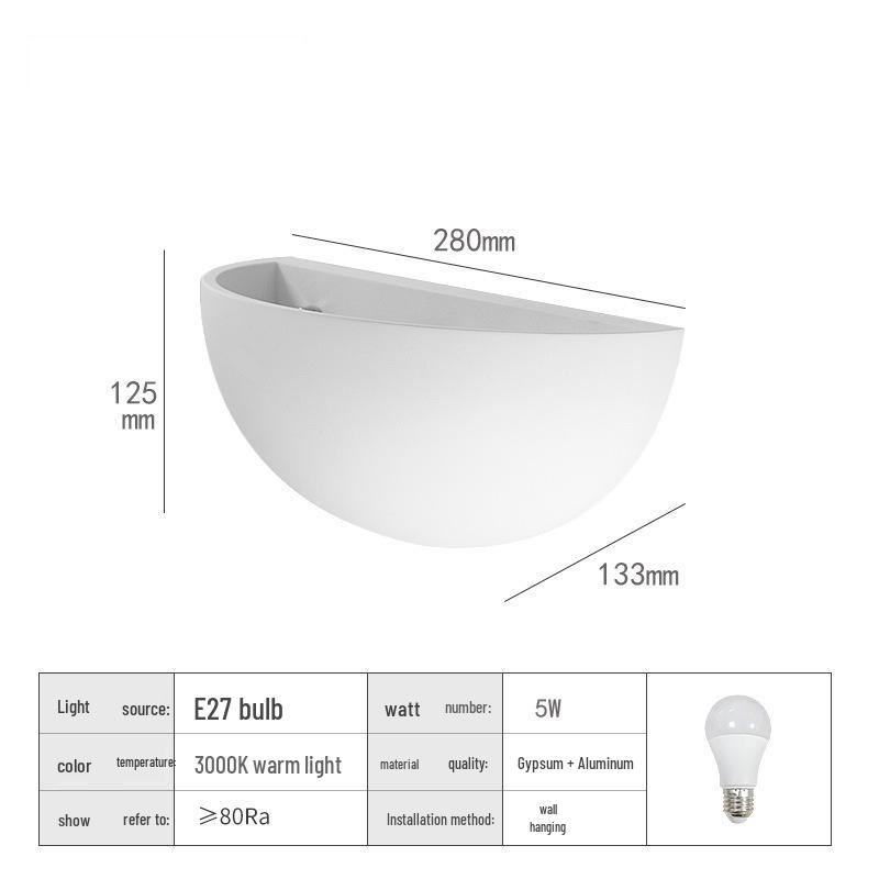 Wabi-Sabi Style Gypsum LED Wall Lamp for Living Room, Bedroom, Hallway, Staircase, and TV Background