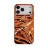 Plating Cosmic Orange 3D Water Ripple Pattern Case For iPhone 17 Pro Max 16 15 Air 14 13 12 11 Fashion Phone Back Cover