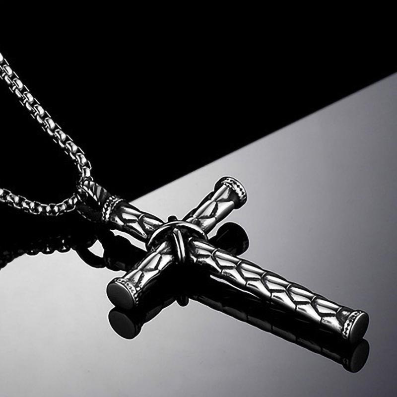 Cross Men'S Necklace Stainless Steel Pendant Pendant