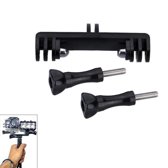 Camera Holder Double Head with Screw Supports 2 Cameras Simultaneously Action Camera Bracket for Gopro Hero 8 7 6 5 4S/ 4 /3+ /3 /2/ 1