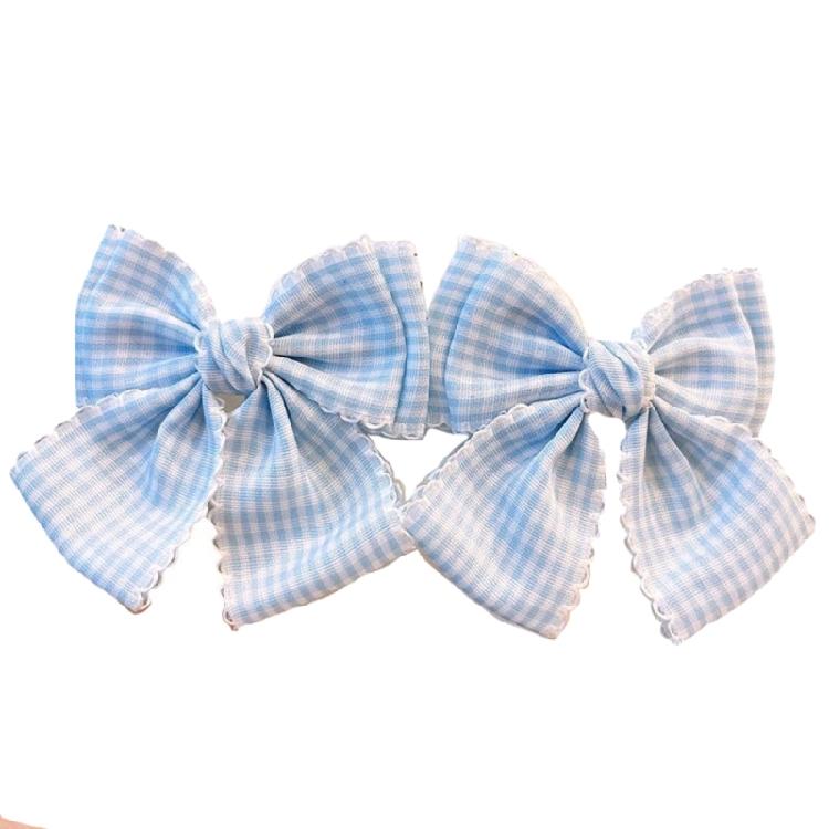 

Girls Slip Hair Fabric Hairpins For Children School And Special синій
