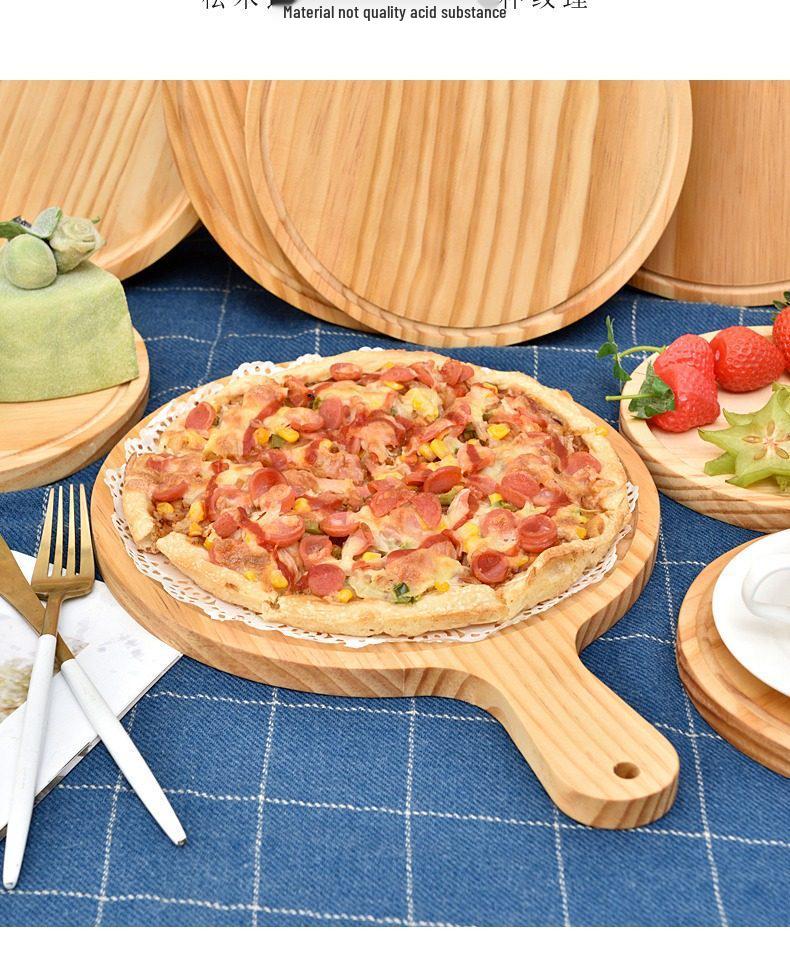 Japanese Style Round Wooden Pizza Pan and Tray