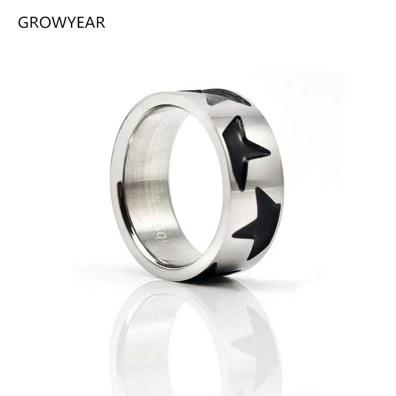 

Two Tone Silver Black Ring Black Enamel Stainless Steel Women and Mens Silver Color Trendy Casual Rings Size 7 8 10 10&Silver Plated чорний