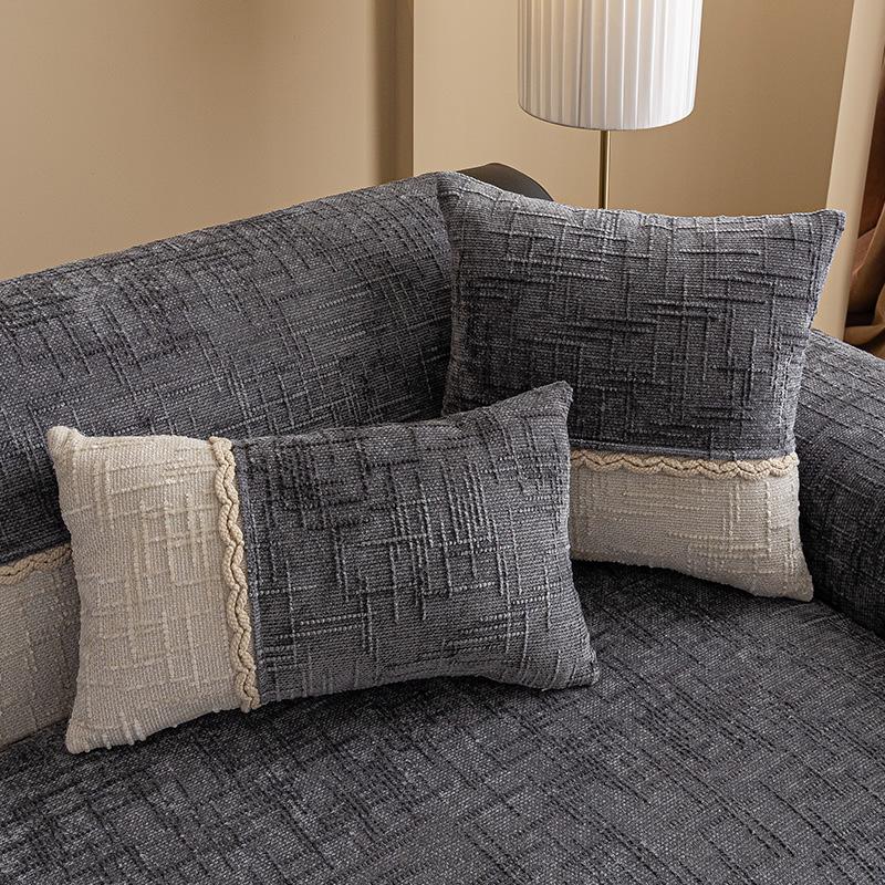 Four Seasons Universal Chenier Sofa Cushion Living Room Simple Cream Wind Waffle Sofa Cover Non-Slip Sofa Cover