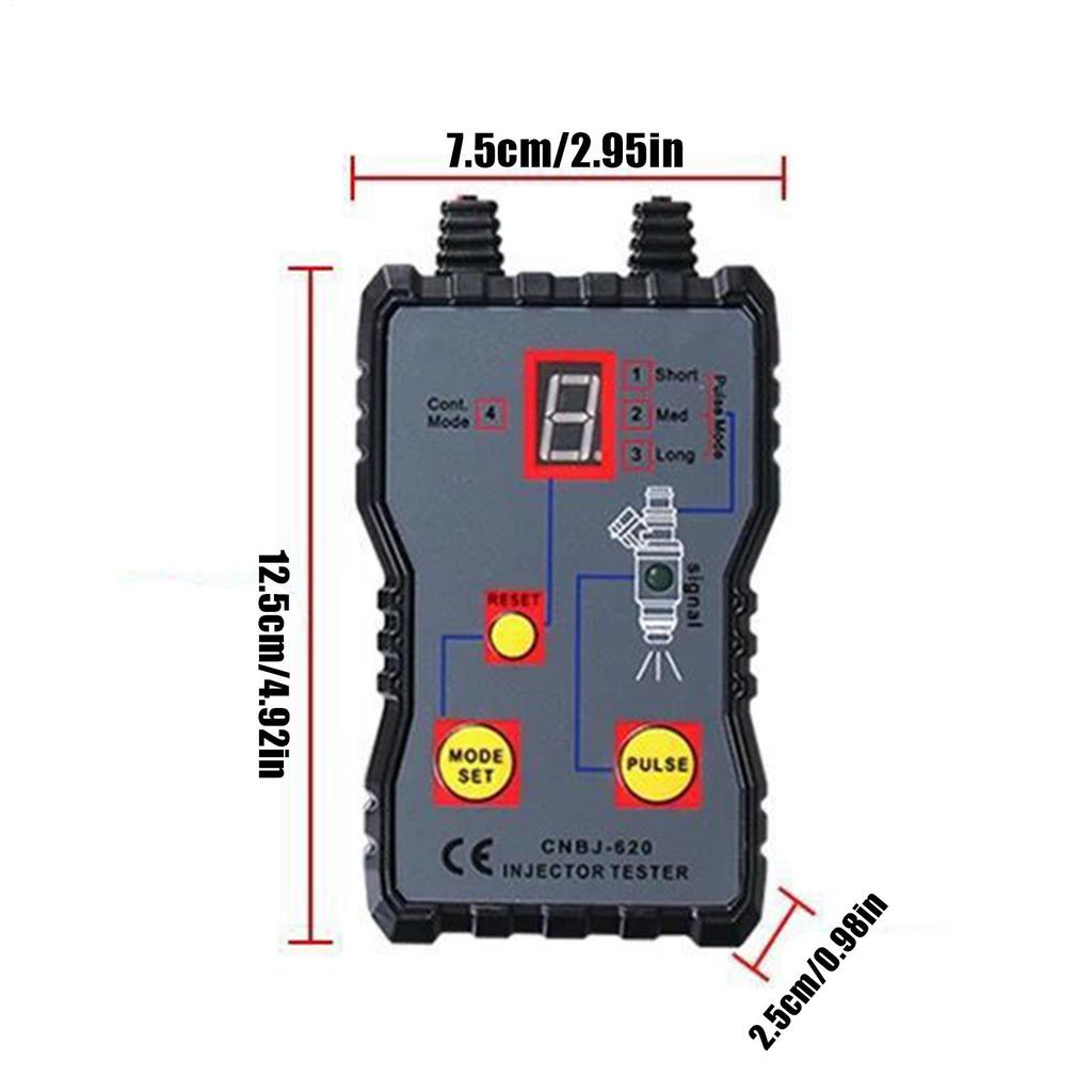 Injector Tester Tool 12V Detector Meter Diagnostic Tool for System Maintenance Performance Checks Troubleshooting Repair Shops