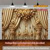 2D Flat Printing Party Backdrop Luxurious Gold Floral Curtain Scene