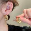 Premium Twisted Knotted Silver Needle Earrings Niche Minimalist Geometric Circle Earrings