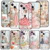 Cartoon Girl Phone Case Cover for iPhone 17 16 15 14 13 12 11 Pro Max 17 Air Plus Shockproof Soft TPU Shell Fundas Capas Coque