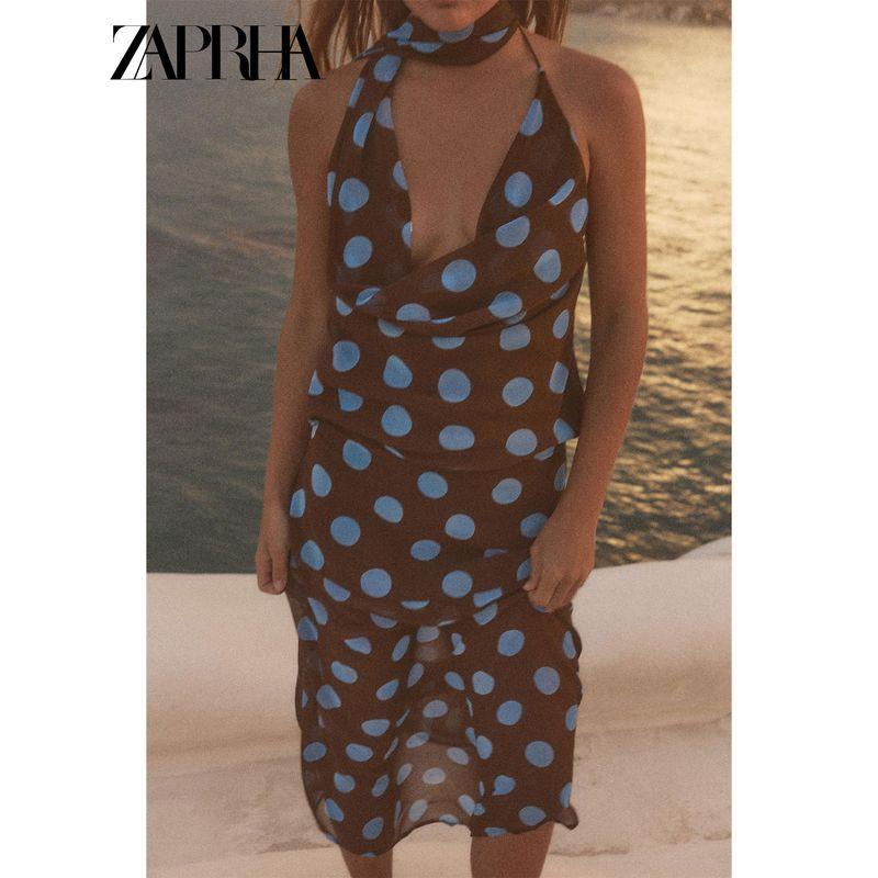 Zaprha2025 New Retro Elegant Polka Dot Asymmetric A Word Skirt Design Sense Niche 6929511