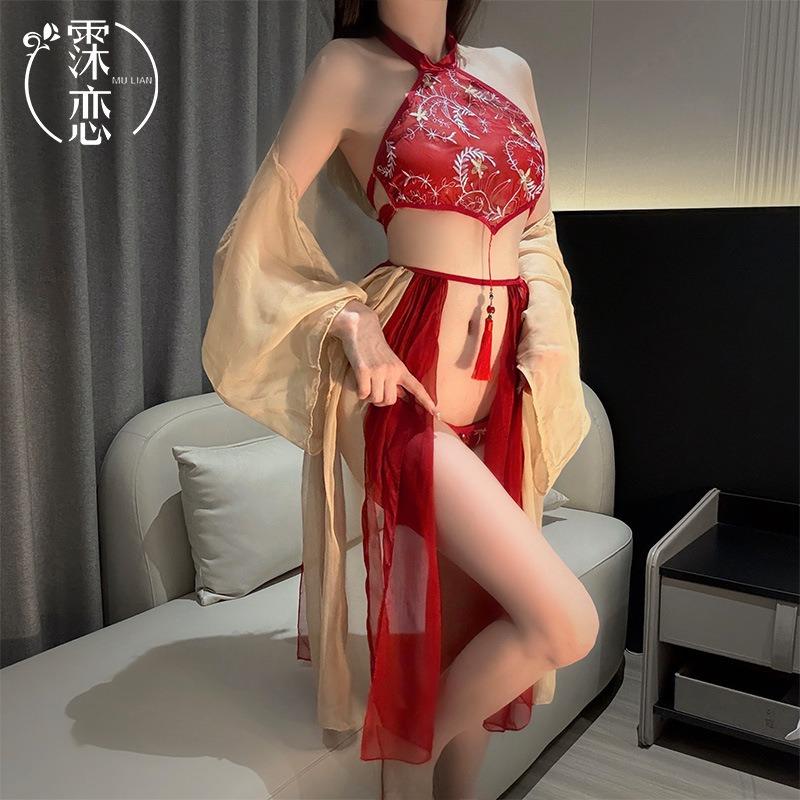 Fun underwear large size antique sexy belly pocket suit Han and Tang exotic style free of the temptation of Hanfu uniform