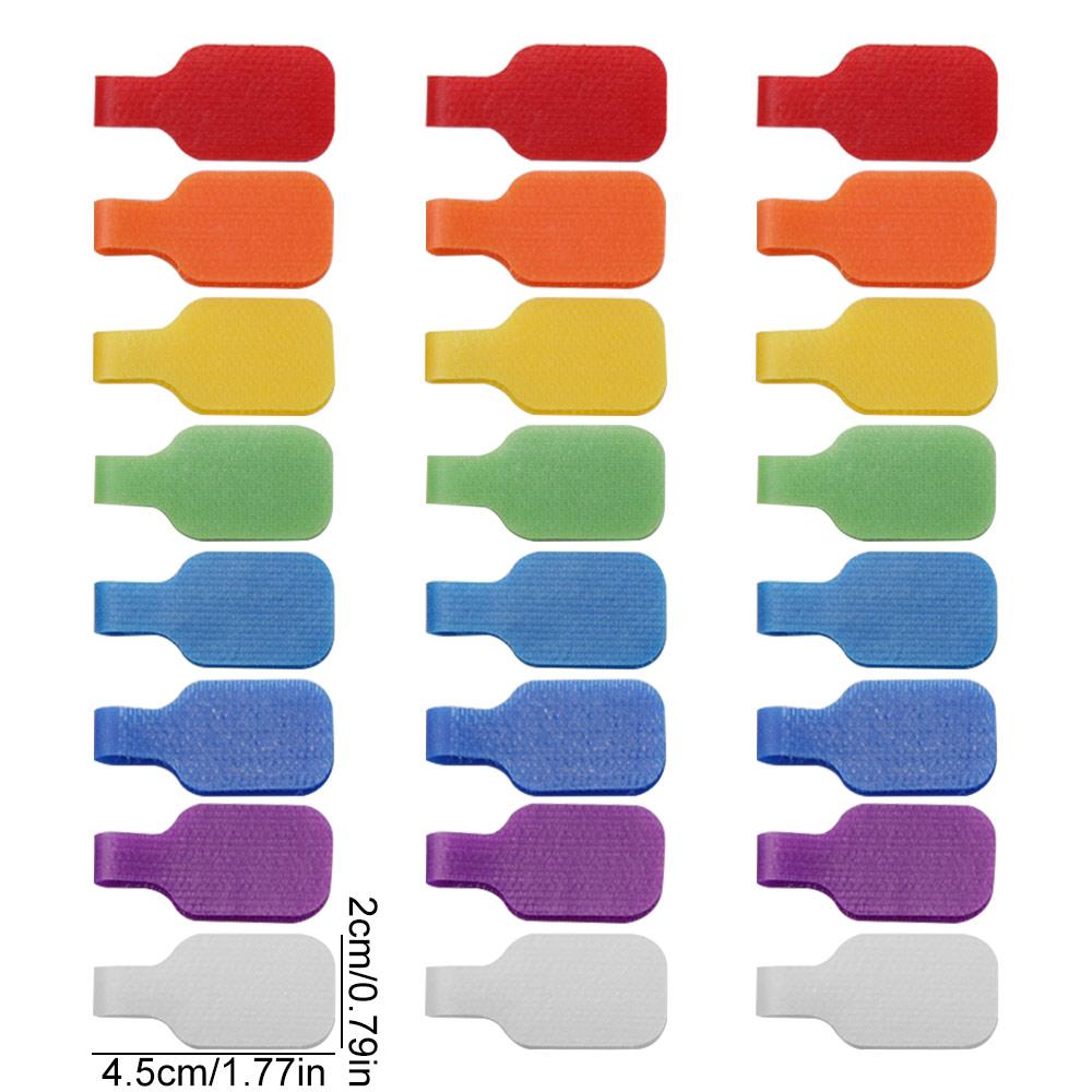 24pcs Nylon Self Adhesive Cable Labels Waterproof Wire Cord Tags  Office Home Use