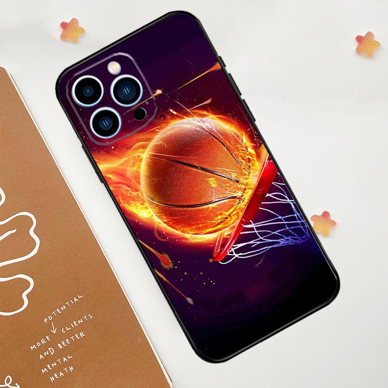 Basketball On Fire Phone Case For iPhone 17 Pro Max 14 13 12 11 15 16 Pro Max mini 16 Plus 16e 17 Air Funda