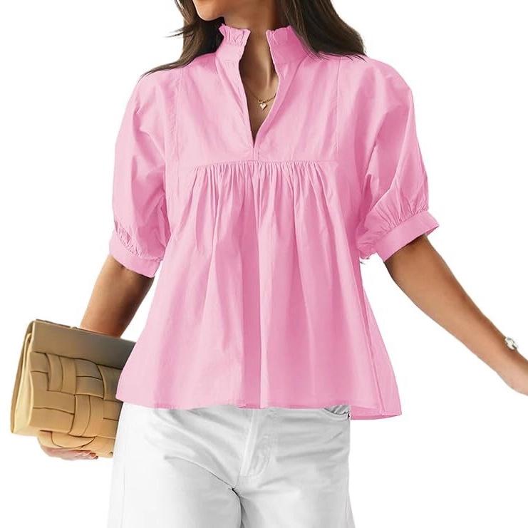 This New Fashionable and Casual V-neck Design Is Loose and Comfortable, Making It A Versatile Commuting Shirt for Daily Wear