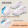 Double Row Quad Roller Skates for Teens-Retractable Wheels Lace-Up Leather Material Shoes Unisex Youth Gift