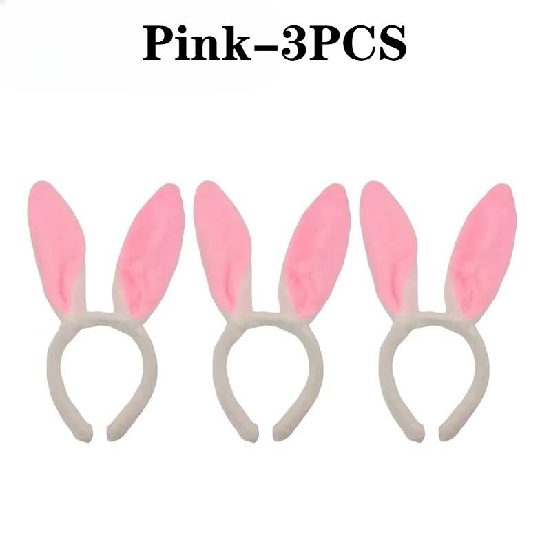 1-10PCS Plush Easter Bunny Ears Headband for Women Rabbit Ears Hairband Cosplay Costume Accessories for Girls and Easter Parties