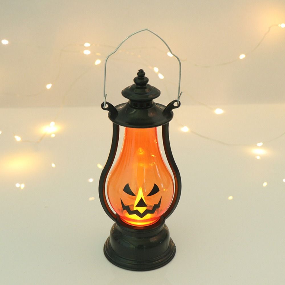 

Glowing Ghost Lantern Expression Small Oil Lamp Portable LED Pumpkin Lantern Halloween C