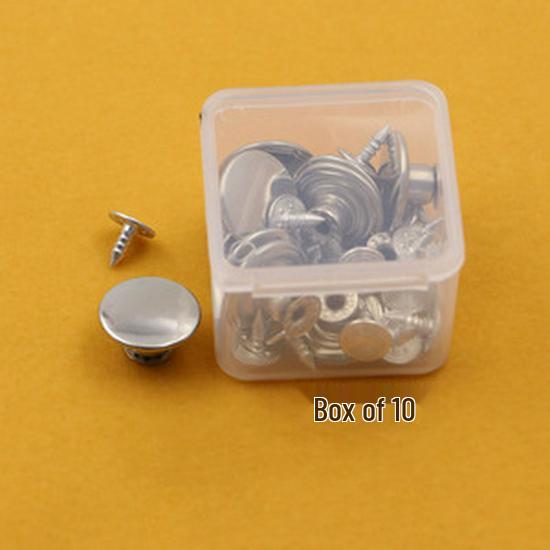 Metal Tack Buttons for Denim Jackets, Overalls, and Clothing - Men's, Women's, and Children's Apparel.