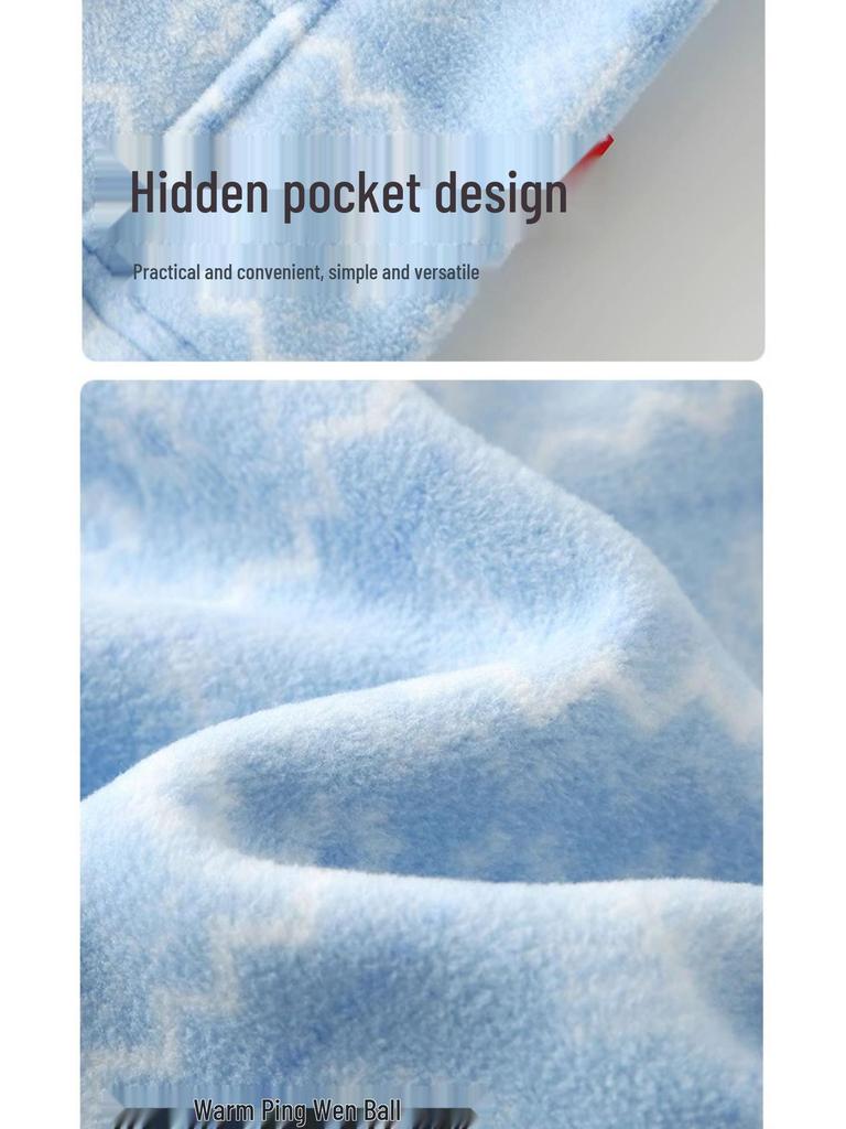 Boys' Fleece Jacket for Autumn/Winter - Stand-Up Collar, School Uniform Layer, Warm and Thick