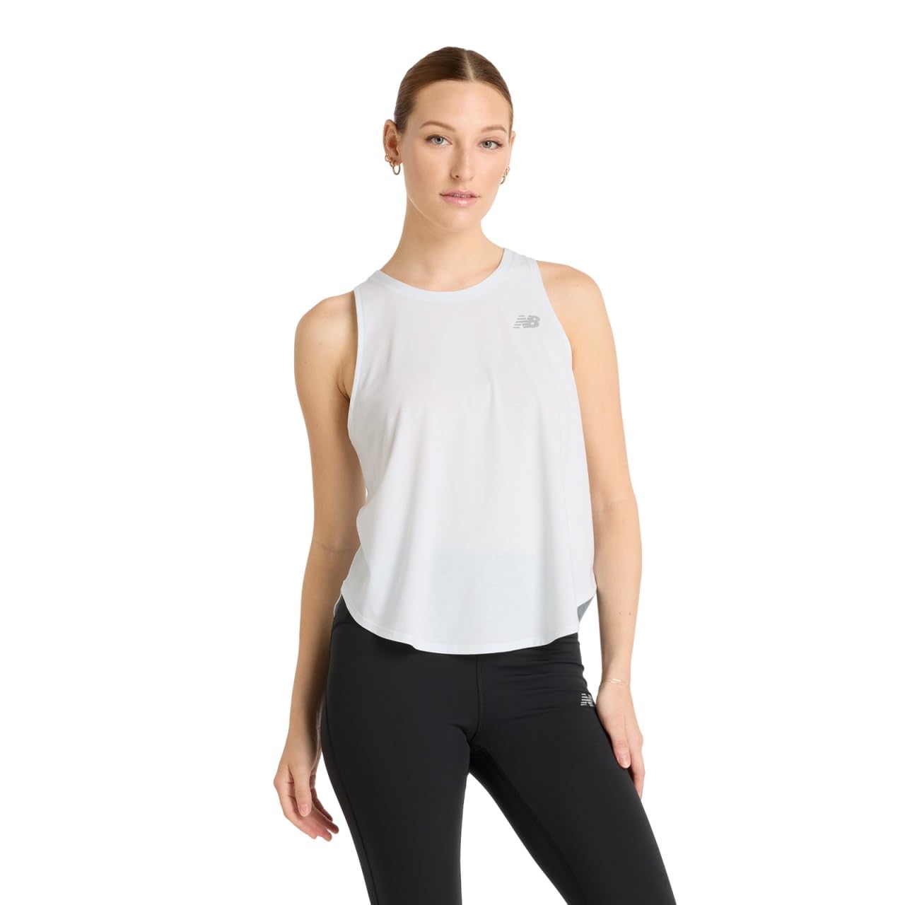 

New Balance Drapey Jersey Tank Ice Size L Women s (WT43101), Sleeveless, Quick-Drying, Blue,