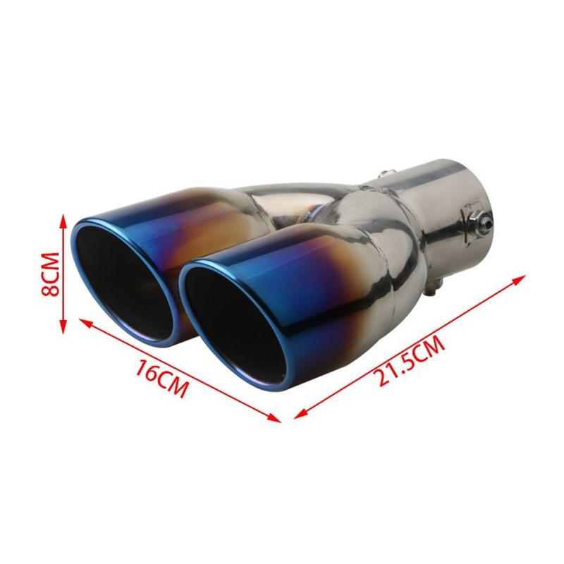 1Pc Universal Car Exhaust Muffler Tip Round Stainless Steel Car Tail Rear Chrome Round Exhaust Pipe Tail Muffler Tip Pipe Silver