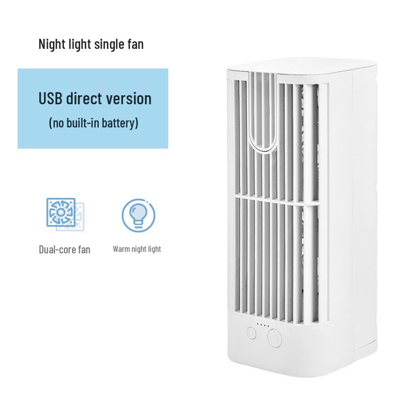 Portable Desktop Air Cooler with Night Light - Compact Household Electric Fan for Indoor Cooling and Humidification