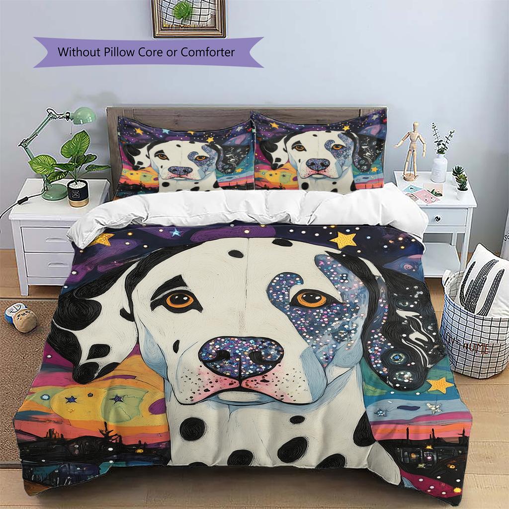 Dalmatian Pattern Bedding Home Decoration Birthday Gift (1 * duvet cover + 2 * pillowcase, without core)