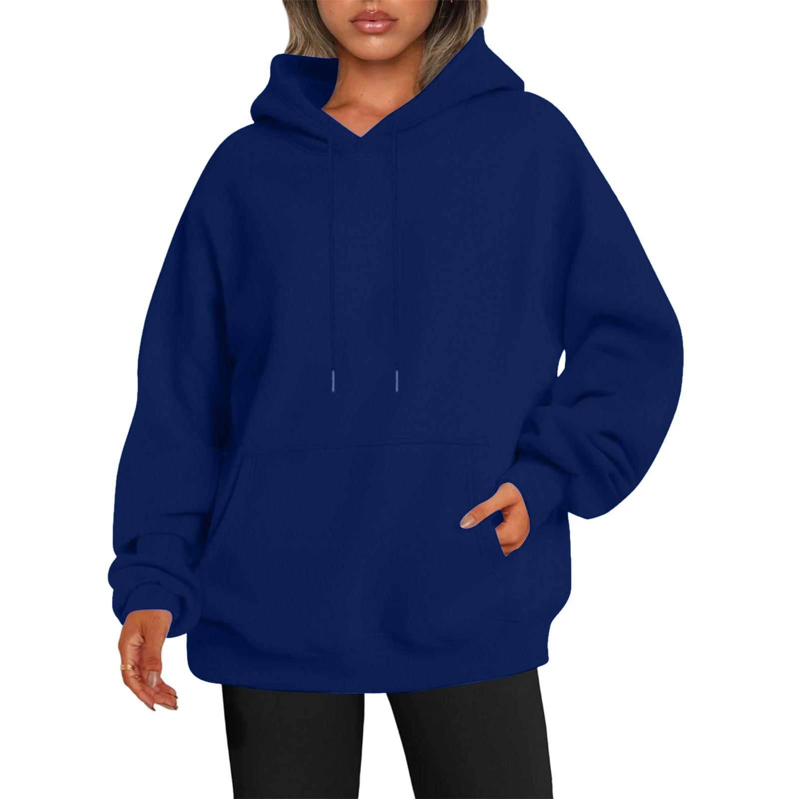 Женская толстовка с длинными рукавами, свободная, с заниженными плечами, с капюшоном, из плюша XS